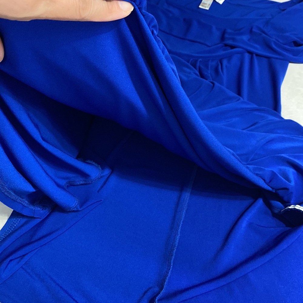 Joseph Ribkoff Royal Blue off shoulder Midi dress , ruffles front size 8 ⭐️⭐️⭐️ - Picture 12 of 12